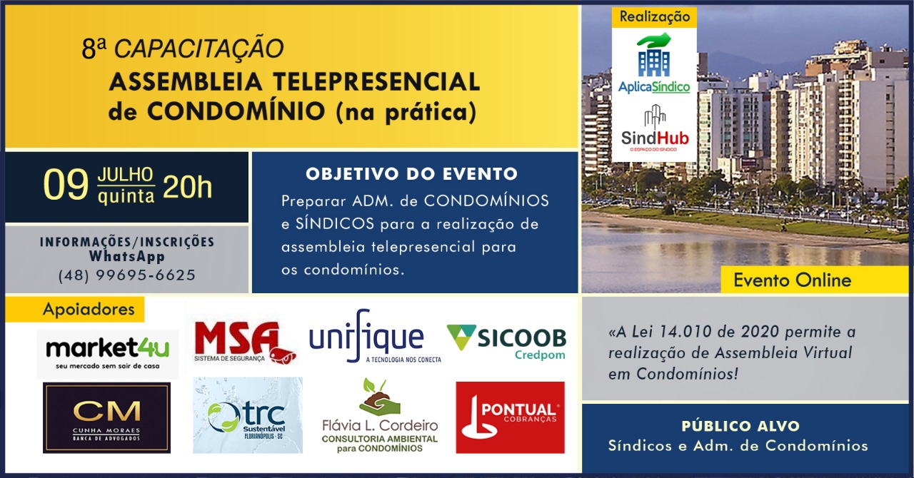 8ª Capacitação de Assembleia Telepresencial de Condomínio na Prática (Assembleia Virtual)