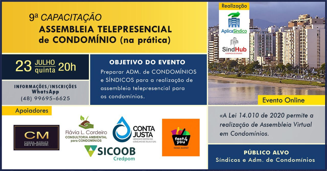 9ª Capacitação de Assembleia Virtual Telepresencial de Condomínio na Prática 